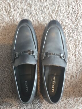 Alfani Black Leather Bit-Detail Slip-On Loafers